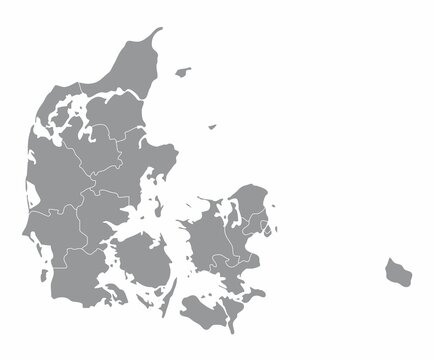 recommend clip art: The Denmark isolated map divided in provinces