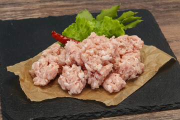 Homemade pork minced meat for cooking