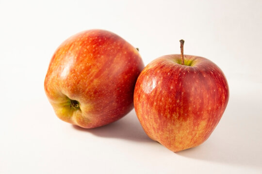 apples on a striped and white background