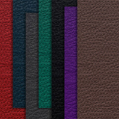 Lamb leather perforated dots. Blue, red, green, black and brown leather texture closeup. Useful as background for design-works. 3D-rendering