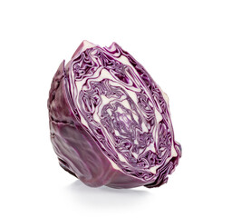 Red cabbage on white background