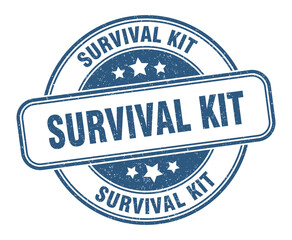 survival kit stamp. survival kit label. round grunge sign