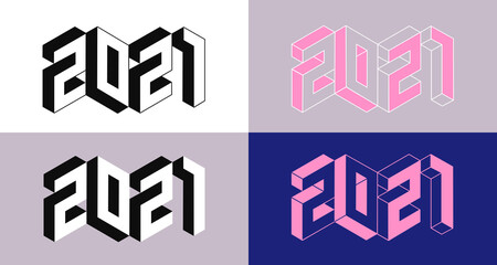 2021. New Year. Numbers set