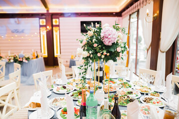 Decorations for the wedding ceremony. Beautiful flowers