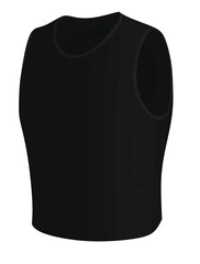 Black  tight vest. vector illustration