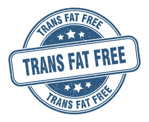 trans fat free stamp. trans fat free label. round grunge sign