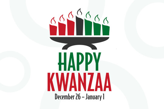 Happy Kwanzaa. December 26 until January 1. Holiday concept. Template for background, banner, card, poster with text inscription. Vector EPS10 illustration.