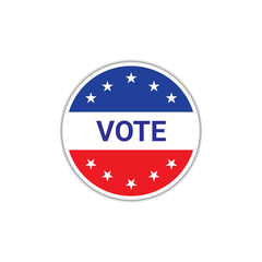 United States of America Presidential Election Button. Vote, election, democracy. Useful for web site, banner, greeting cards, apps and social media posts.