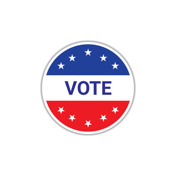 United States of America Presidential Election Button. Vote, election, democracy. Useful for web site, banner, greeting cards, apps and social media posts.