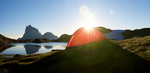 Midi D`Ossau Peak in Ossau Valley, Pyrenees in France.