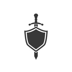 Shield icon in trendy flat design. in modern flat style
