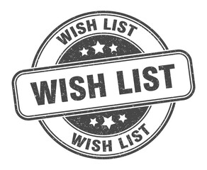 wish list stamp. wish list label. round grunge sign