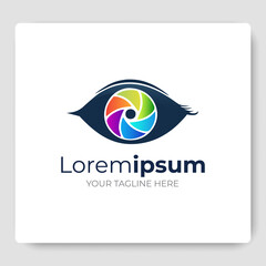 Eye Logo designs vector template. eye camera lens Colorful Logo