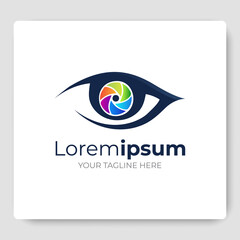 Eye Logo designs vector template. eye camera lens Colorful Logo