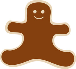 Christmas gingerbread man. Christmas cookies. Vector illustration