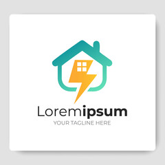 home solar energy logo design template. eco house icon designs