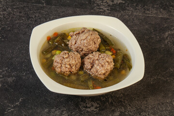 Soup with vegetables and meat balls