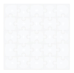 Square white blank puzzle template. vector