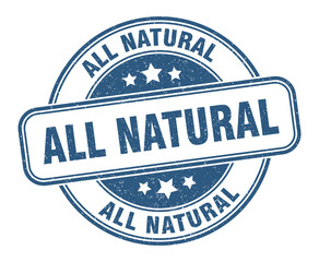 all natural stamp. all natural label. round grunge sign
