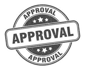 approval stamp. approval label. round grunge sign