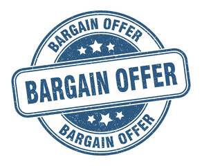 bargain offer stamp. bargain offer label. round grunge sign