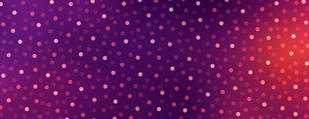 Purple red glittering bokeh festive banner. New year background.