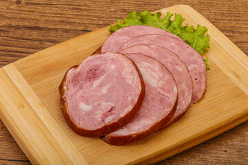 Slices of pork meat ham