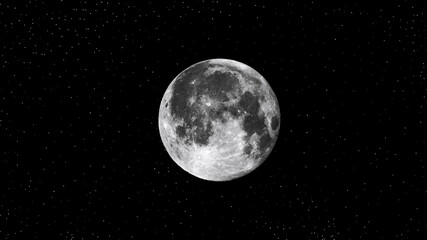full moon on black background.