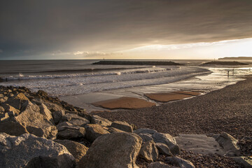 Sunset on Sidmouth beach