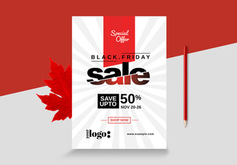 Red Black Friday Flyer Layout 