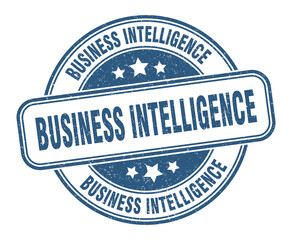 business intelligence stamp. business intelligence label. round grunge sign