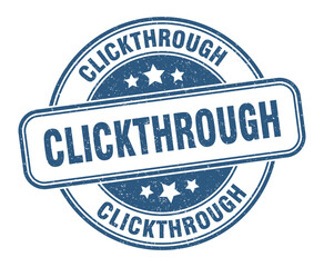 clickthrough stamp. clickthrough label. round grunge sign