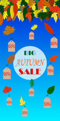 Falling Leaves Discount Promotion Banner Big Autumn Sale