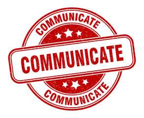 communicate stamp. communicate label. round grunge sign