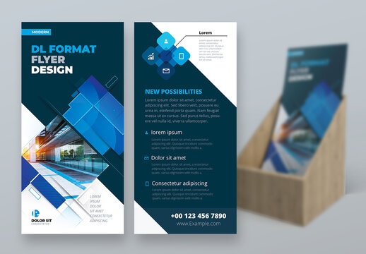 Blue Flyer Layout with Rectangles
