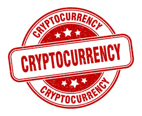 cryptocurrency stamp. cryptocurrency label. round grunge sign