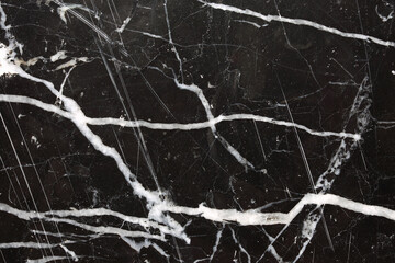 White pattern natural on black marble texture.