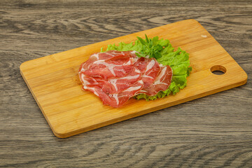 Smoked pork neck slices snack