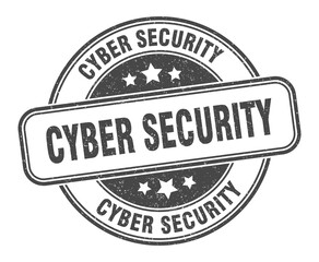 cyber security stamp. cyber security label. round grunge sign