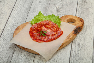 Italian traditional Chorizo pork sausages