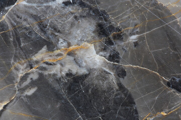 Gold and white patterned structure of dark gray marble pattern (Gold Russia) for design product. Abstract marble texture