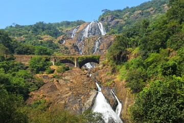 Dudhsagar waterfall. State Of Goa. India