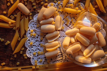 Different types of pasta stock