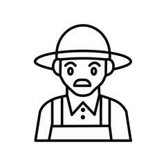 Farmer male simple line icon