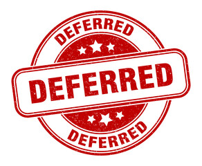 deferred stamp. deferred label. round grunge sign