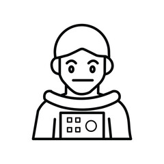 Astronaut Spaceman male simple line icon