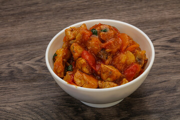 Chicken with oyster sauce and vegetables