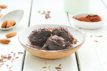 Schokoladeneis Schokoeis Eisbecher selber machen vegan ketogen Diät dessert