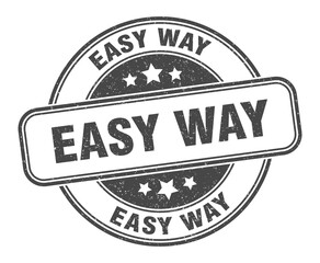 easy way stamp. easy way label. round grunge sign