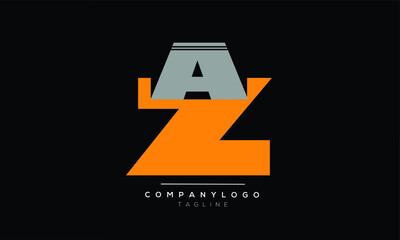 AZ ZA initials monogram letter text alphabet logo design